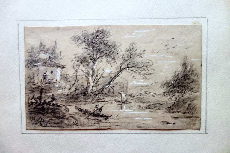 Jules de Fer Disegno Veduta Paesaggio Tecnica Mista Originale Met‡ …