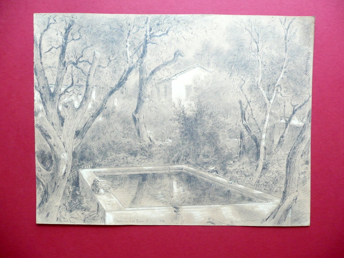 Jules de Fer Etude a Val Prose(?) Veduta Disegno Originale …