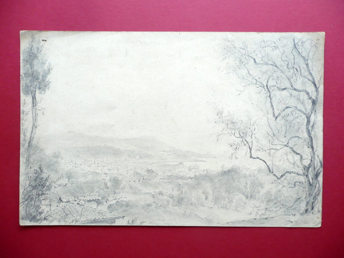 Jules de Fer Nizza Veduta Disegno Originale Tecnica Mista Arte …