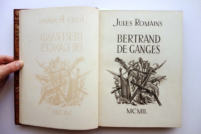 Jules Romains Bertrand de Ganges Flammarion 1949 Decaris Tavole Disegno Legatura