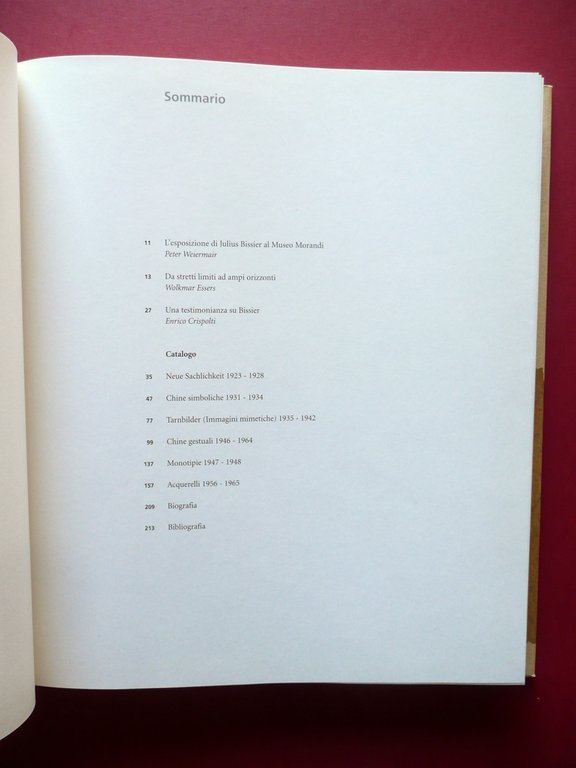 Julius Bissier Opere dal 1923 al 1965 Silvana Editoriale Milano …