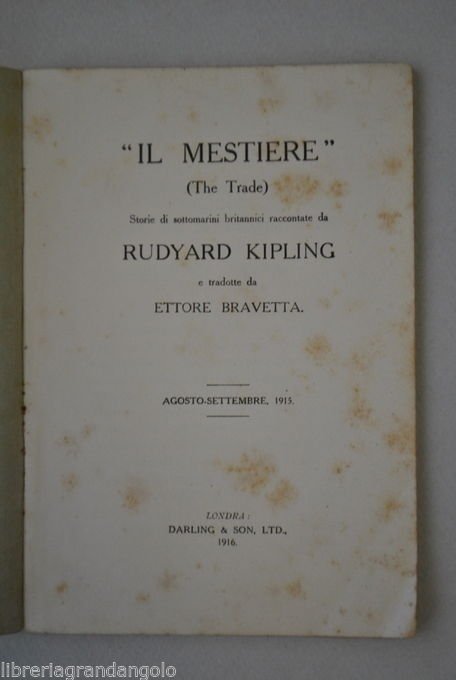 Kipling Mestiere Tales of the Trade Storie Sottomarini Britannici Baltico …