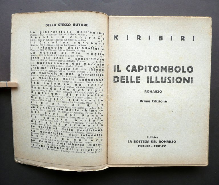 Kiribiri Il Capitombolo delle Illusioni Firenze 1937 Autografo Futurismo 1∞ …