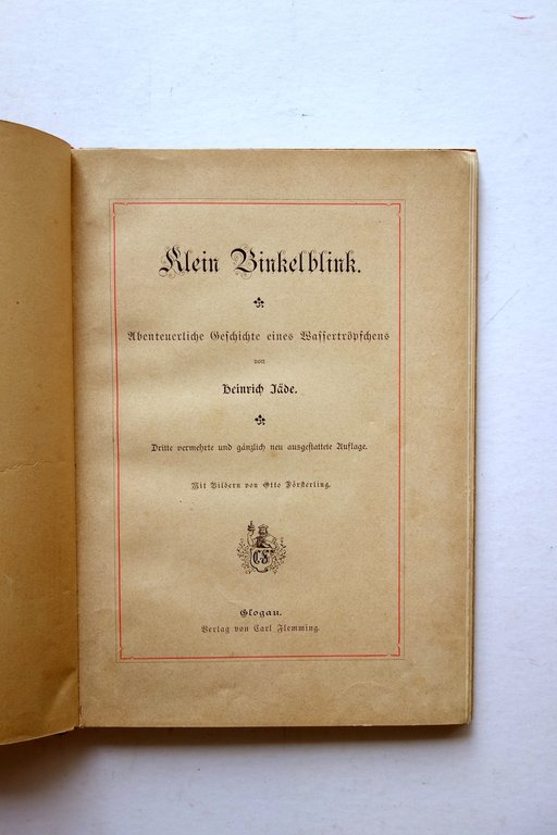Klein Binkelblink Heinrich Jade Carl Flemming Glogau 1890 Cromolitografie