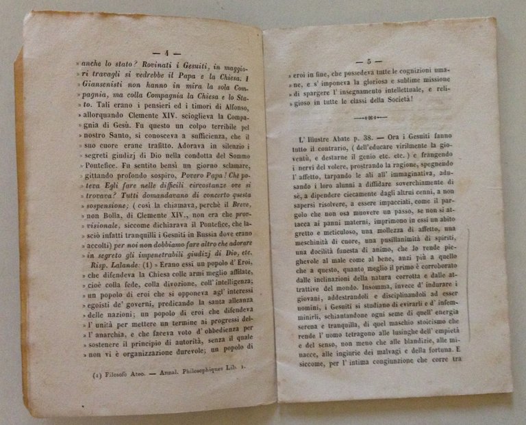 L'Abate Celebre V. Gioberti Ha Ragione Ristampa Prima Edizione Roma …