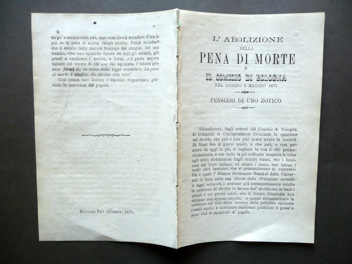 L'Abolizione della Pena di Morte e il Comizio di Bologna …