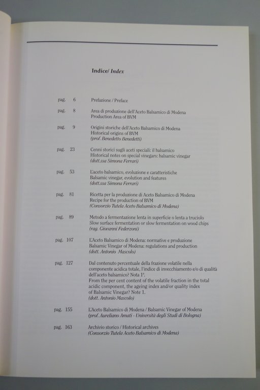 L'ACETO BALSAMICO DI MODENA BALSAMIC VINEGAR CONSORZIO AUTORI VARI 1996 …