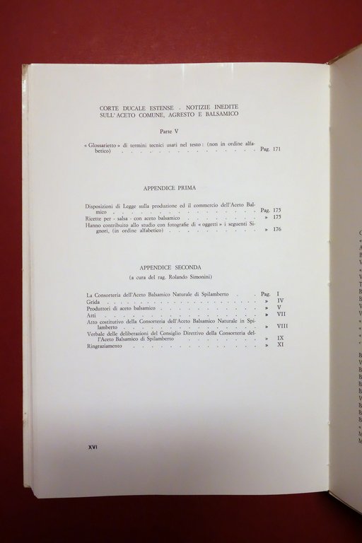 L'Aceto Balsamico Modenese Ricerche di G. Polacci Spilamberto Modena 1970 …
