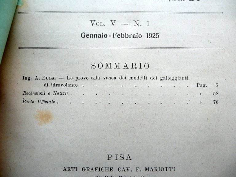 L'Aerotecnica Giornale e Atti Associazione Italiana Vol. V N. 1 … | Immagine Gallery 3