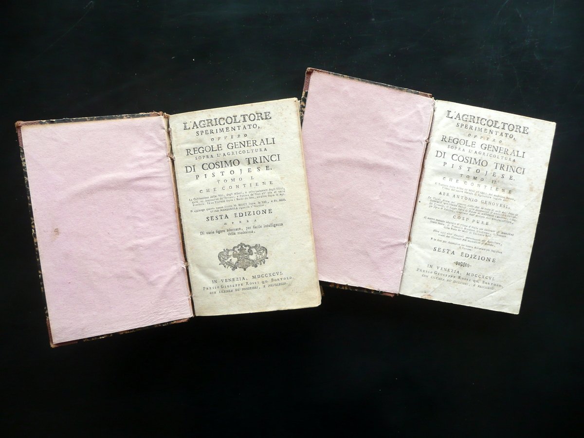 L'Agricoltore Sperimentato Cosimo Trinci Rossi Venezia 1796 2 Volumi Tavole