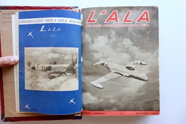 L'Ala Rivista Aeromodellismo Aviazione Anno 1 e 2 Completi 1945-46 …