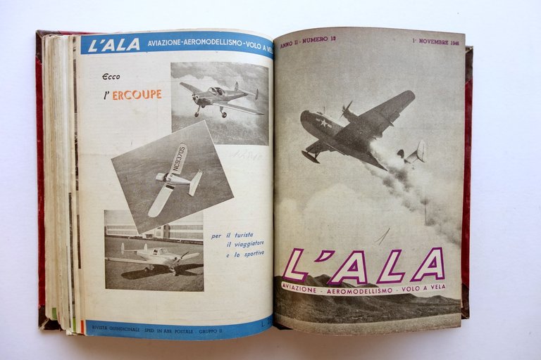 L'Ala Rivista Aeromodellismo Aviazione Anno 1 e 2 Completi 1945-46 …