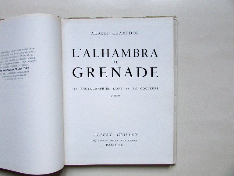 L'Alhambra de Grenade Albert Champdor A. Guillot Paris 1952 Archeologia | Immagine Gallery 2