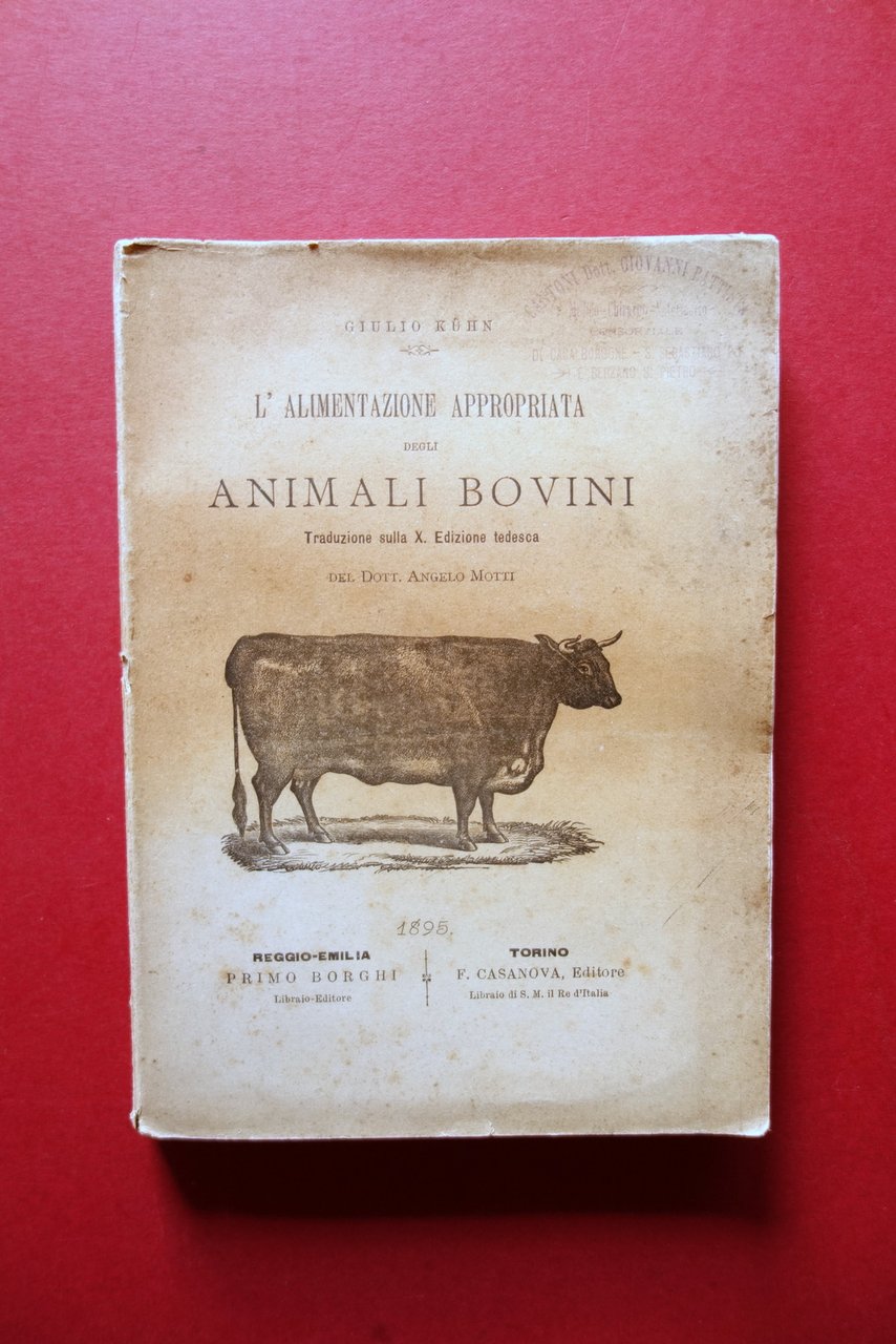 L'Alimentazione Appropriata degli Animali Bovini Giulio Kuhn 1895