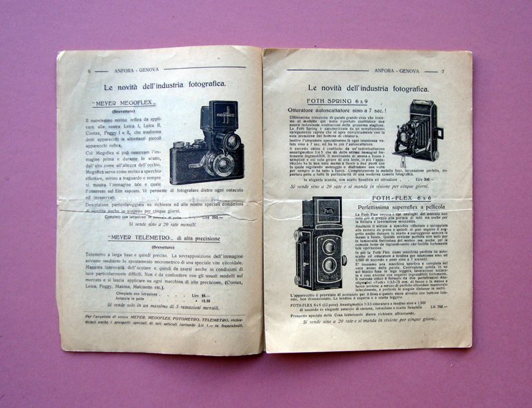 L'Anfora Catalogo materiale ottico e fotografico 1933 Genova fotografia | Immagine Gallery 2