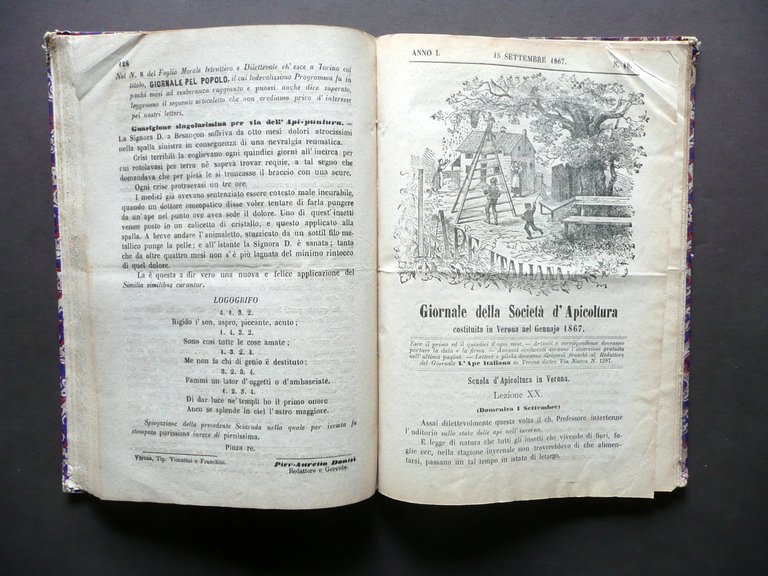 L'Ape Italiana Rivista Societ‡ d'Apicoltura Verona Anno I 1867 21 … | Immagine Gallery 6