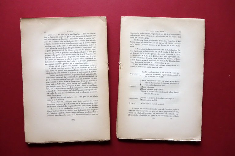 L'Appennino Settentrionale Parte Centrale Studio Geologico F. Sacco Lincei 1892