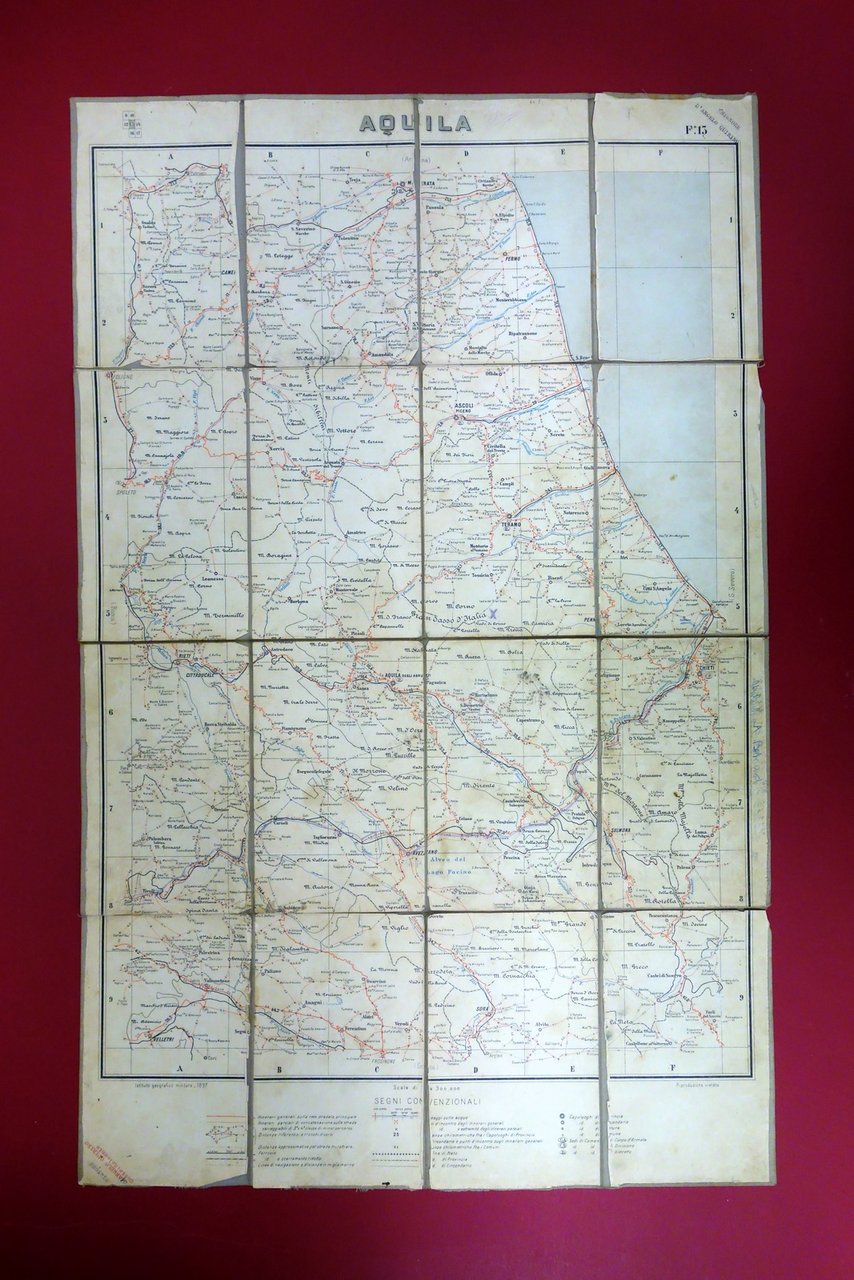 L'Aquila Grande Carta a Colori IGM 1897 Scala 1:300000 Telata … | Immagine principale