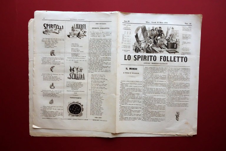 L'Arrivo dei Saltimbanchi E. Cadolini Doppia Pagina Lo Spirito Folletto …