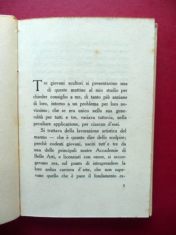 L'Arte del Marmo Adolfo Wildt Hoepli Milano 1922 II∞ Edizione …