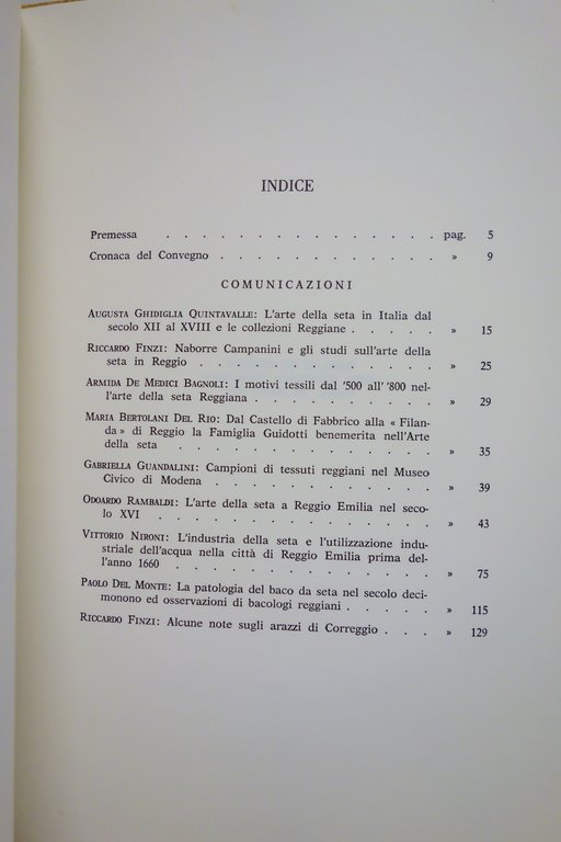L'ARTE E L'INDUSTRIA DELLA SETA A REGGIO EMILIA SECC XVI-XIX …