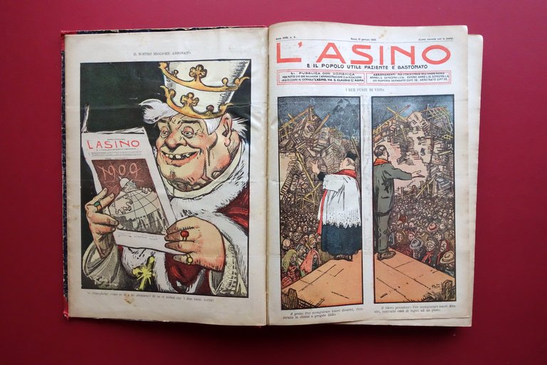 L'Asino Anno XVIII 52 Numeri Annata Completa 1909 Terremoto Messina …