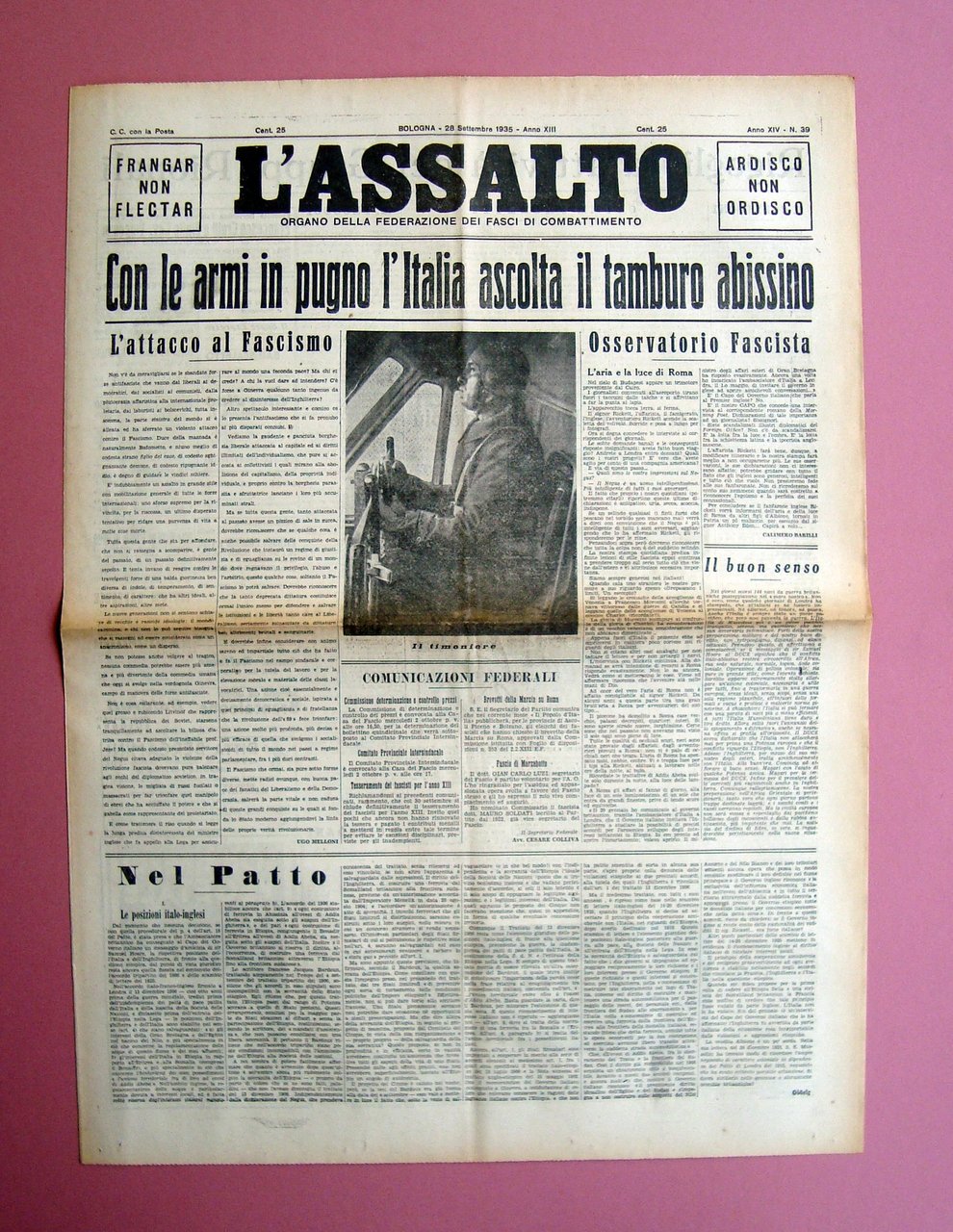 L'Assalto 29/11/1935 Con le Armi in pugno Italia ascolta il …