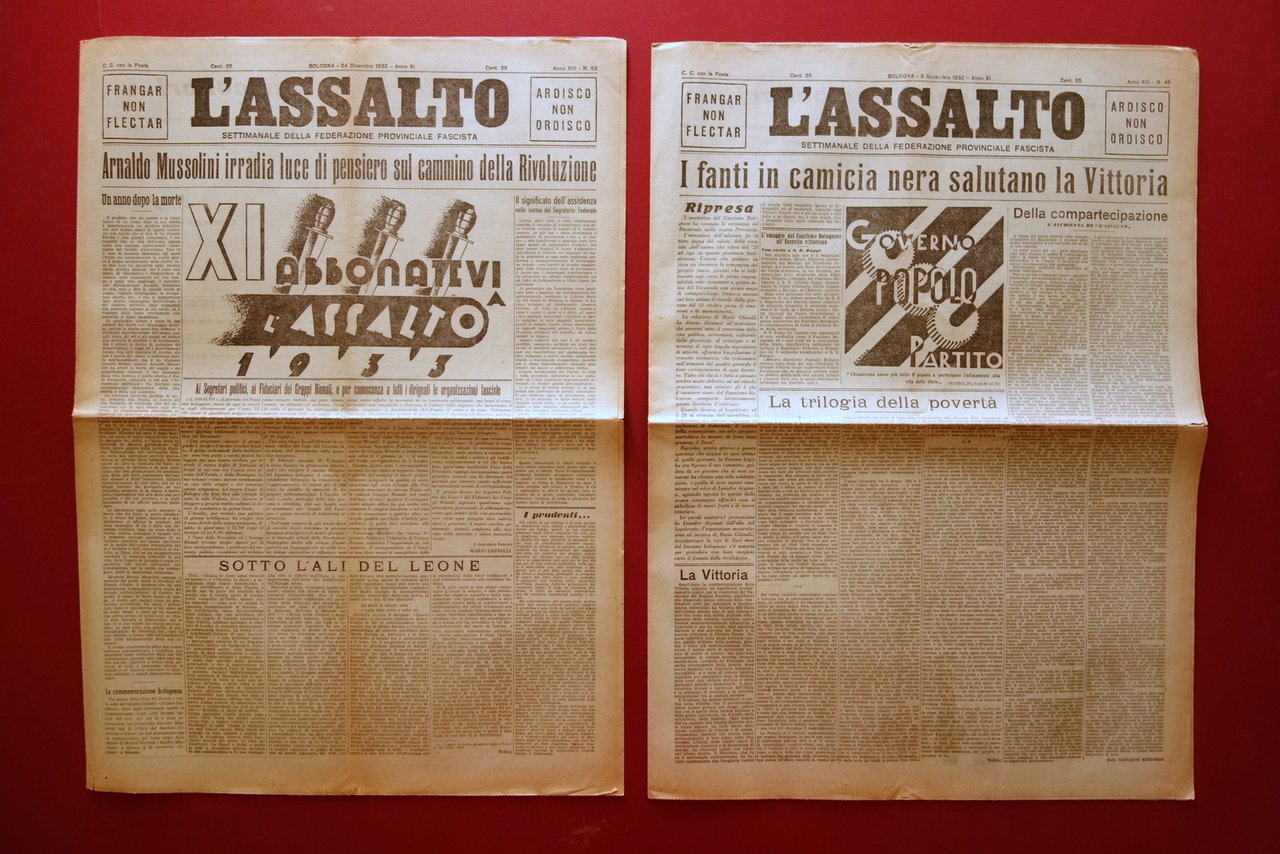 L'Assalto Fascio Bolognese di Combattimento 2 Numeri 1932 Grafica Futurista