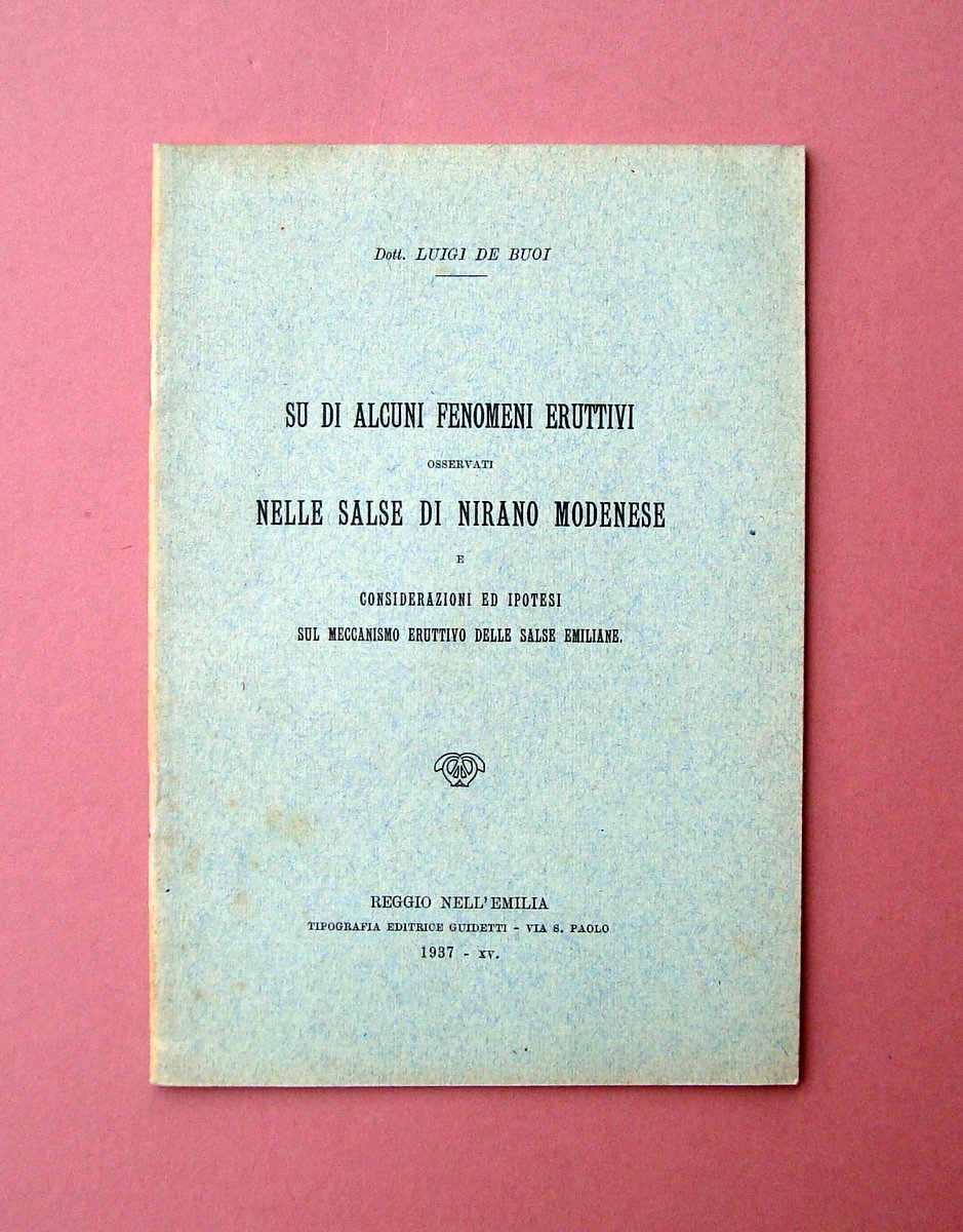 L.De Buoi Su alcuni fenomeni eruttivi Salse di Nirano Modenese …