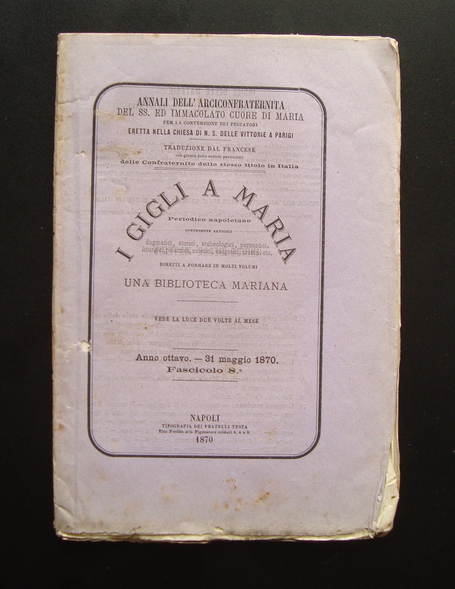 L'eco di N S Delle Vittorie rivista Arciconfraternita 1866 Gigli … | Immagine principale