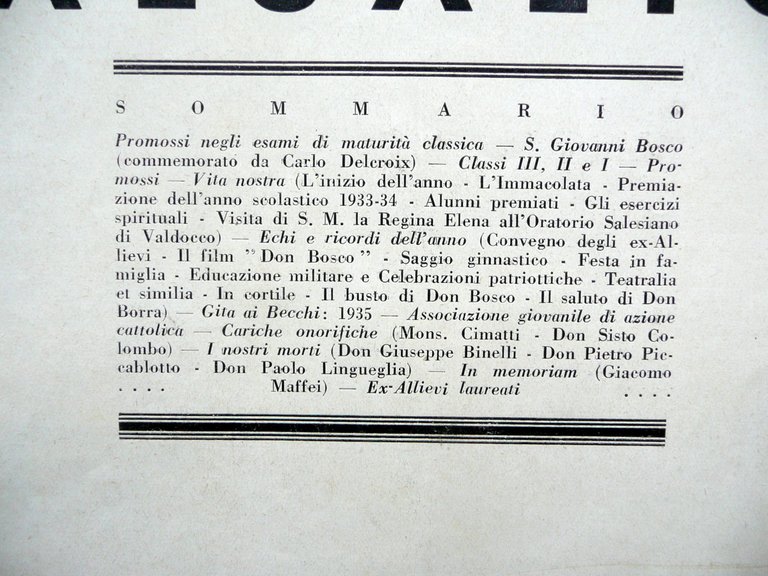 L'Eco di Valsalice Anno XIII Torino Agosto 1935 Istituto Salesiano …