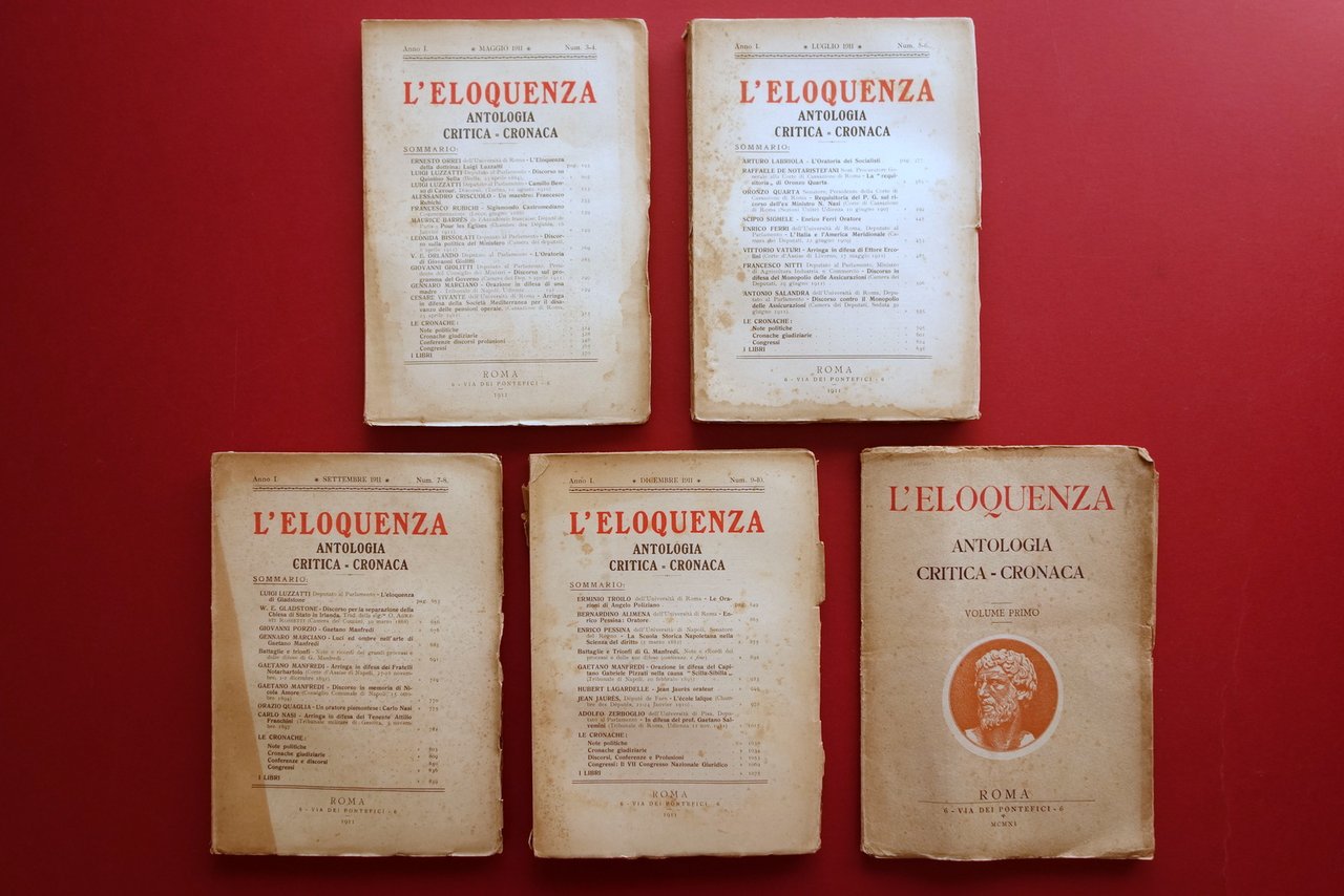 L'Eloquenza Antologia Critica Storica Anno 1 4 Numeri Doppi Roma …
