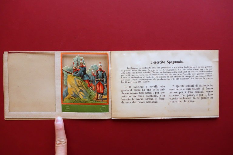 L'Esercito Spagnolo Francese Inglese Americano 14 Cromolitografie Vallardi Raro