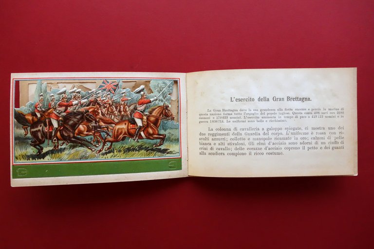 L'Esercito Spagnolo Francese Inglese Americano 14 Cromolitografie Vallardi Raro