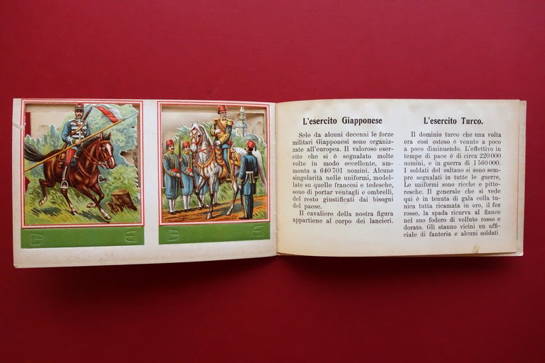 L'Esercito Spagnolo Francese Inglese Americano 14 Cromolitografie Vallardi Raro