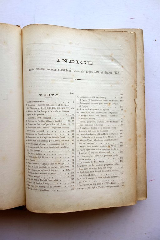 L'Esploratore Giornale di Viaggi e Geografia Commerciale 1877 Anno Primo