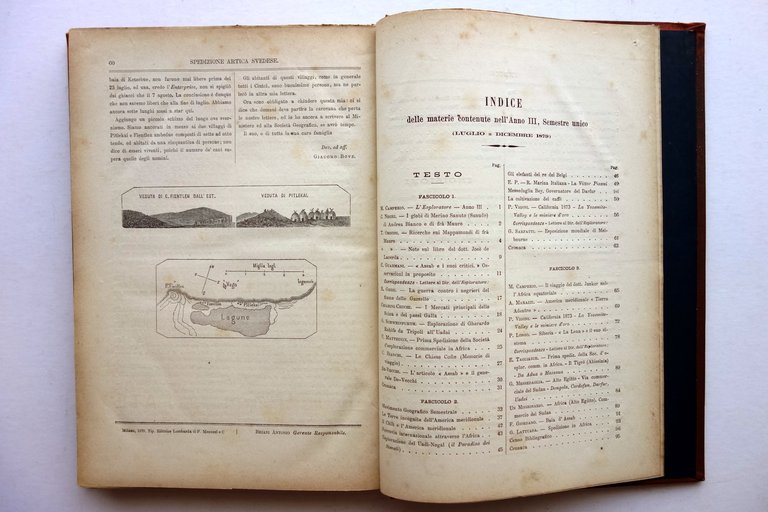 L'Esploratore Giornale di Viaggi e Geografia Commerciale 1879 Semestre Unico