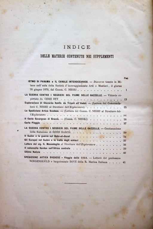 L'Esploratore Giornale di Viaggi e Geografia Commerciale 1879 Semestre Unico