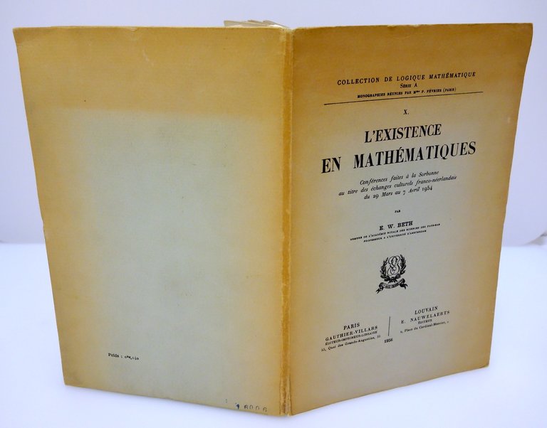 L'EXISTENCE EN MATHEMATIQUES BETH SORBONA SORBONNE GAUTHIER-VILLARS 1956