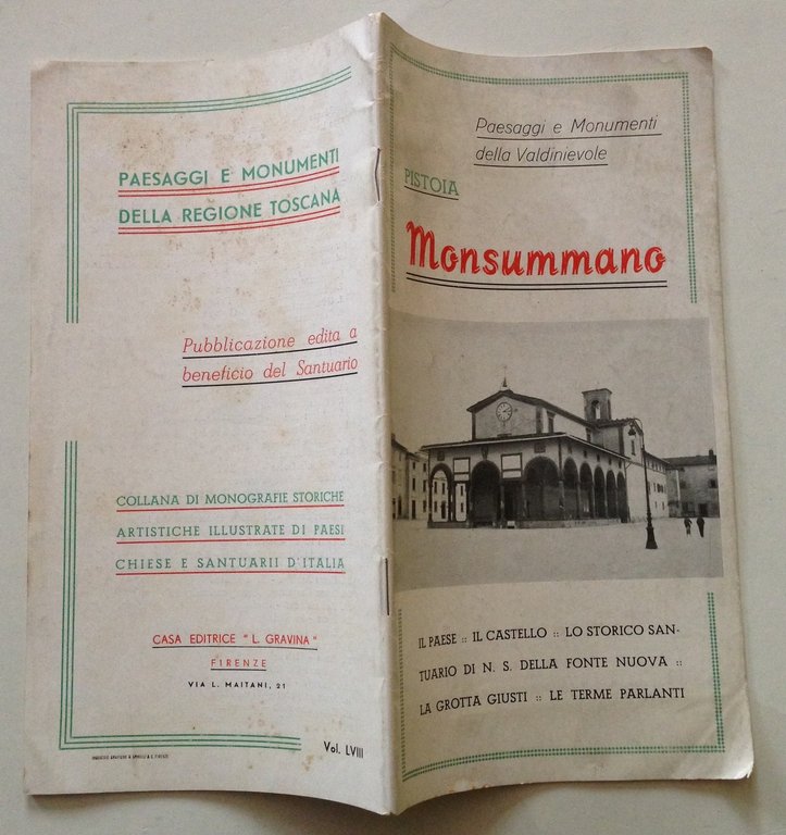 L. Gravina Monsummano Santuario N. S. della Fonte Nuova Pistoia …