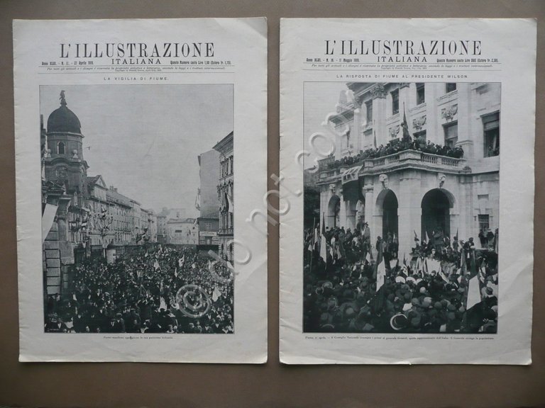 L'Illustrazione Italiana 27/4 11/5 1919 Fiume Grazioli Wilson D'Annunzio Roma