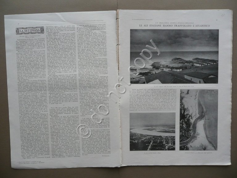 L'Illustrazione Italiana Anno LVIII N.2 Gennaio 1931 Balbo Trasvolatori Aerei