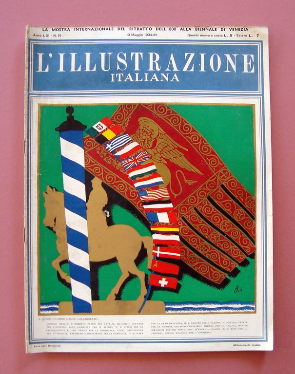 L'Illustrazione Italiana N.19 1934 Mostra Ritratto '800 Biennale Venezia Bisi