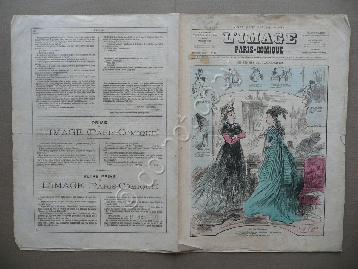 L'Image Paris Comique Anno II N.43 Octobre 1868 Rivista Illustrata … | Immagine principale