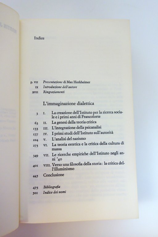 L'IMMAGINAZIONE DIALETTICA SCUOLA DI FRANCOFORTE RICERCHE SOCIALI JAY EINAUDI