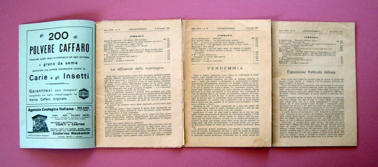 L'Italia Vinicola ed Agraria 1933 tre numeri 37 40 45 …