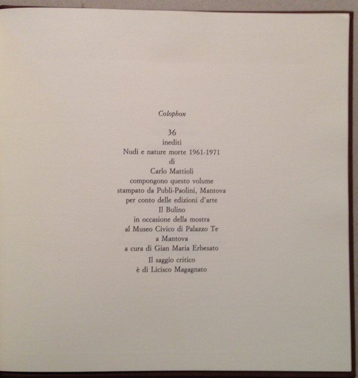 L. Magagnato Carlo Mattioli Inediti Nudi e Nature Morte Palazzo … | Immagine Gallery 5