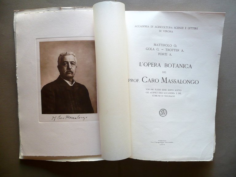L'Opera Botanica del Prof. Caro Massalongo Tipografica Veronese 1929 Tregnago