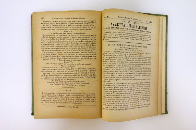 L'Osservatore Gazzetta delle Cliniche di Torino Vol. IX 52 Numeri …