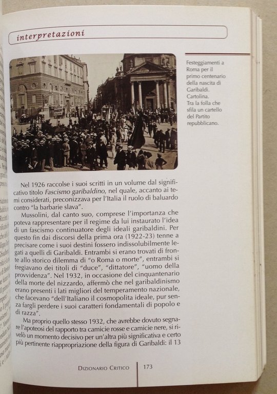 L. Rossi Garibaldi Vita Pensiero Interpretazioni Dizionario Critico Gangemi 2008